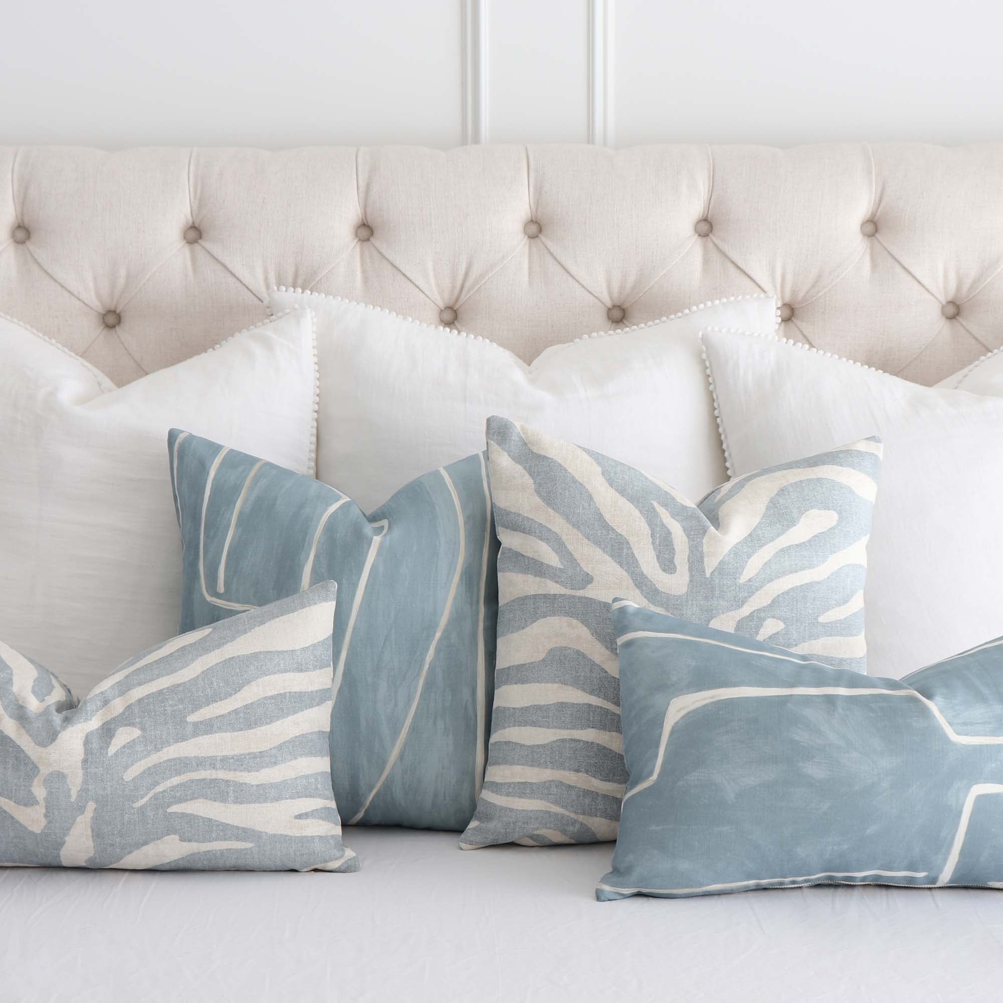 Thibaut Serengeti Zebra Aqua Blue Designer Luxury Throw Pillow Cover with Matching Throw Pillows