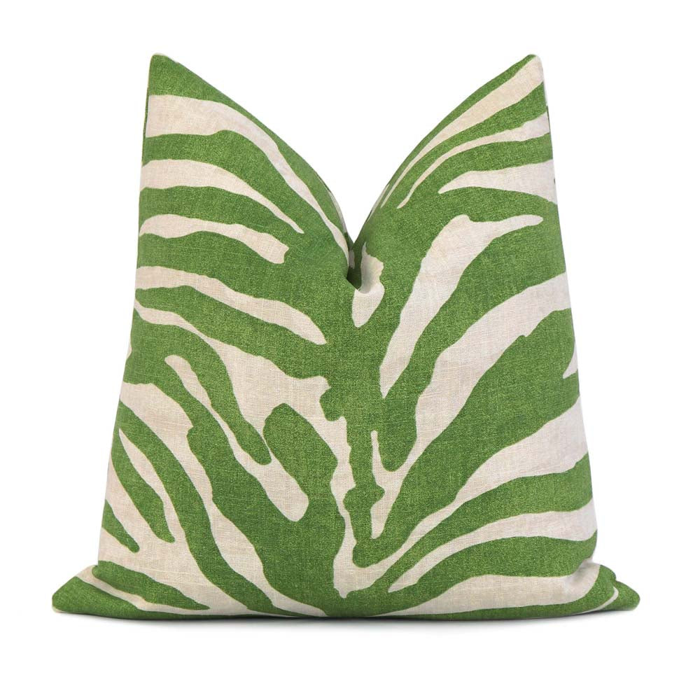 Thibaut Serengeti Zebra Designer Luxury Green Throw Pillow Cover