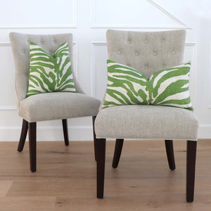Thibaut Serengeti Zebra Designer Luxury Green Throw Pillow Cover on Chairs 