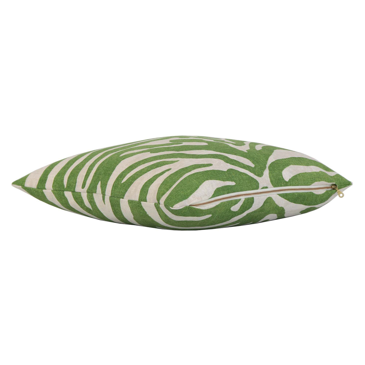 Thibaut Serengeti Zebra Designer Luxury Green Throw Pillow Cover with Gold Zipper