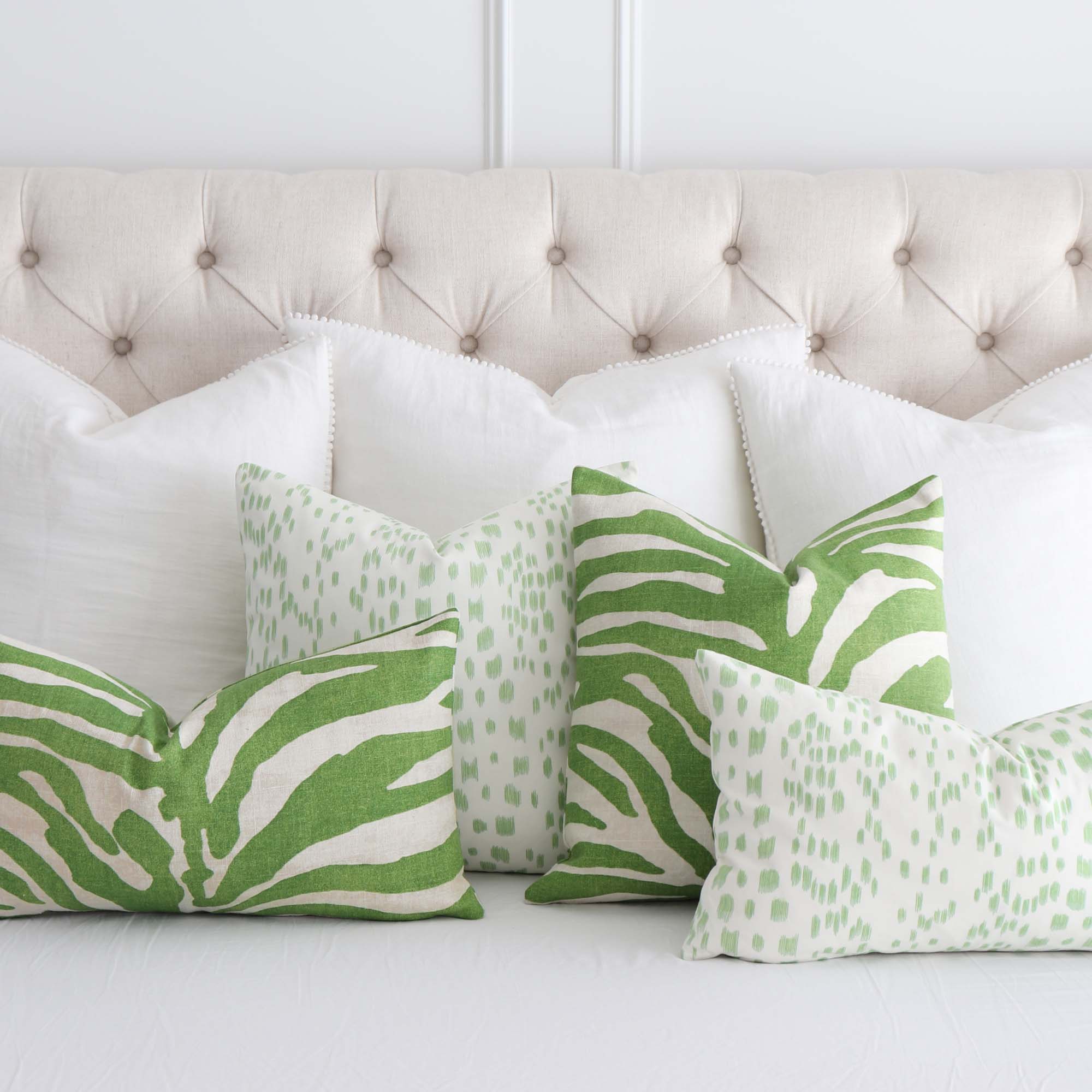 Luxe Serengeti Zebra Apple Green Throw Pillow Cover