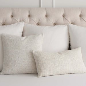 Thibaut Sasso Parchment Textured Soft Decorative Throw Pillow Cover on Bed