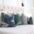 Thibaut Willow Tree Navy Botanical Printed Decorative Throw Pillow Cover in Bedroom with Complementing Throw Pillows