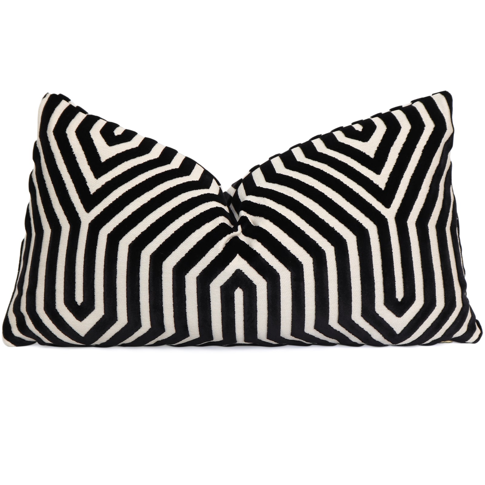 Schumacher Vanderbilt Noir Velvet Designer Lumbar Throw Pillow Cover