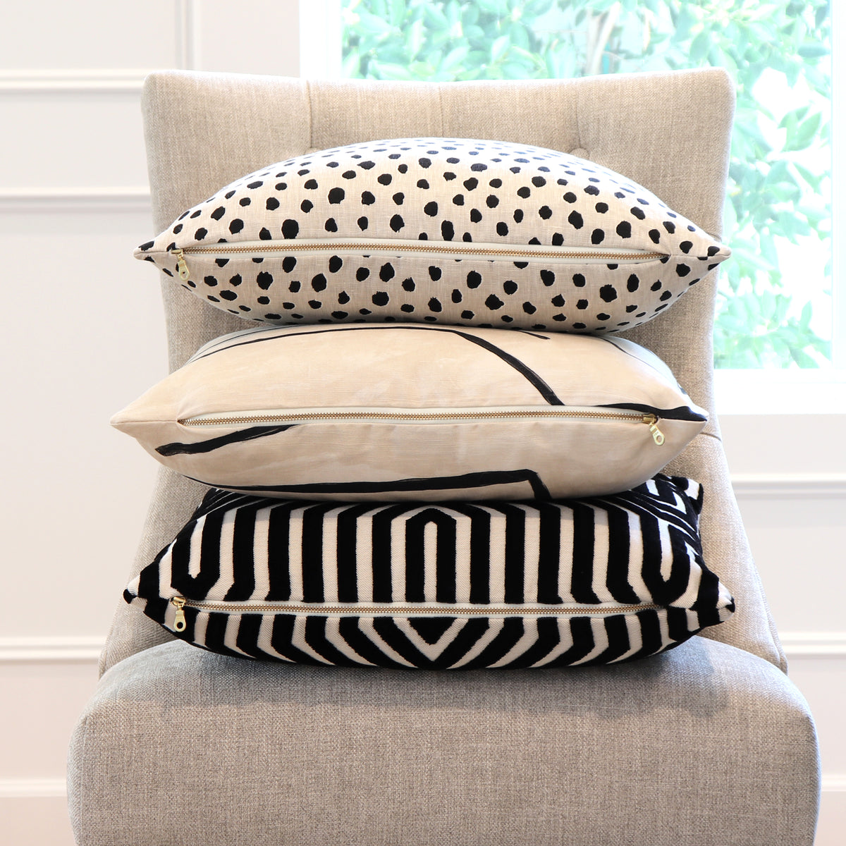 Schumacher Vanderbilt Noir Velvet Designer Throw Pillow Cover with Matching Pillows