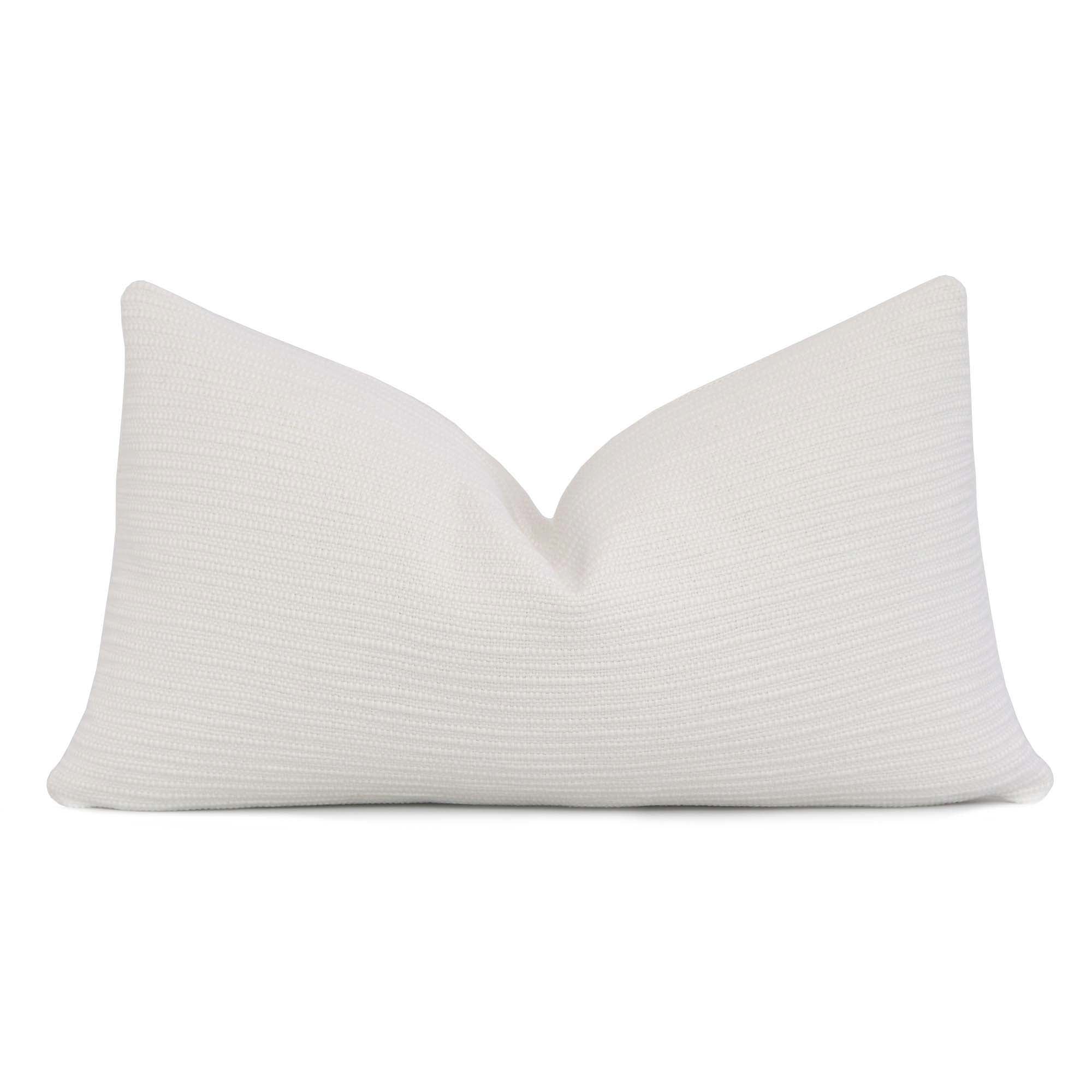Solid White - Lumbar Pillow - Decorative Accent Pillow, Throw Pillow,  Pillow Cover, Pillow Case - RECTANGLE - 13 x 22 - Zipper Closure