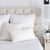 Zak + Fox Jibari Textured White Luxury Designer Throw Pillow Cover on Bed