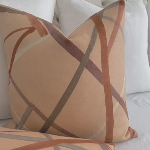 Kelly Wearstler Simpatico Faded Terracotta Striped Designer Decorative Throw Pillow Cover Product Video
