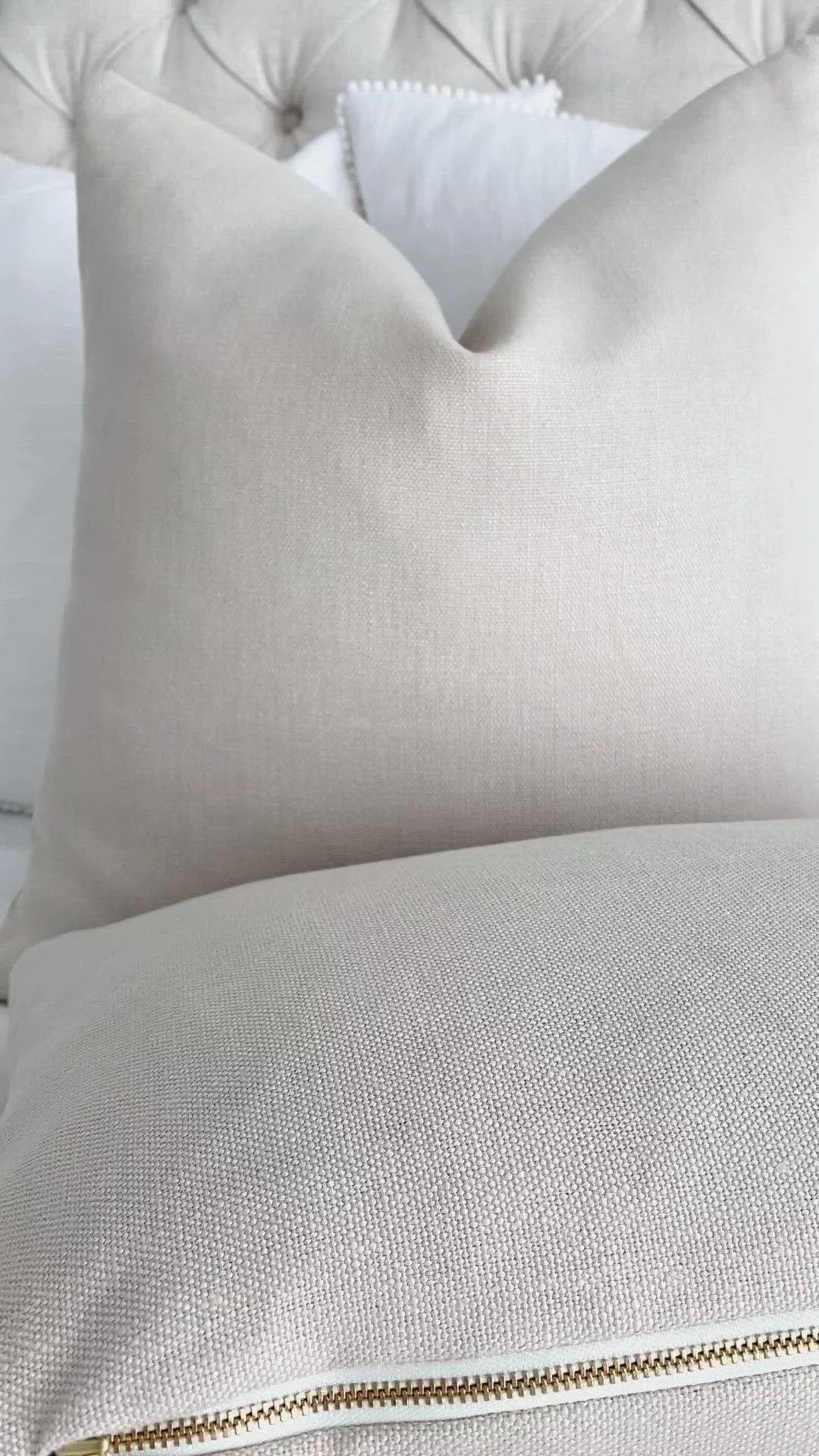 Tay Beige Linen Pillow Cover