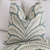 Brunschwig Fils Talavera Aqua Blue Palm Leaf Luxury Designer Throw Pillow Cover Product Video