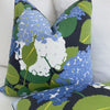 Schumacher Hydrangea Document Blue Floral Decorative Designer Throw Pillow Cover Product Video