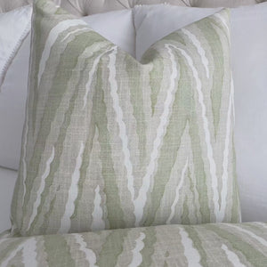 Thibaut Anna French Highland Peak Green Printed Chevron Linen Decorative Throw Pillow Cover Product Video
