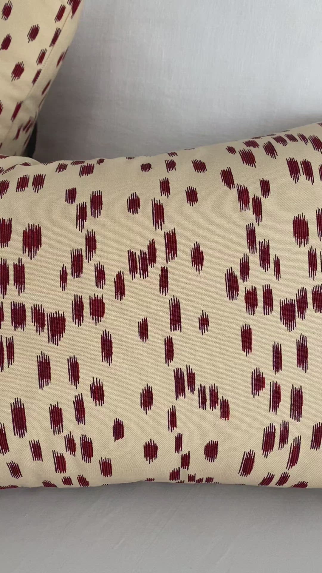 Brunschwig Fils Les Touches Bordeaux Red Designer Luxury Throw Pillow Cover Product Video