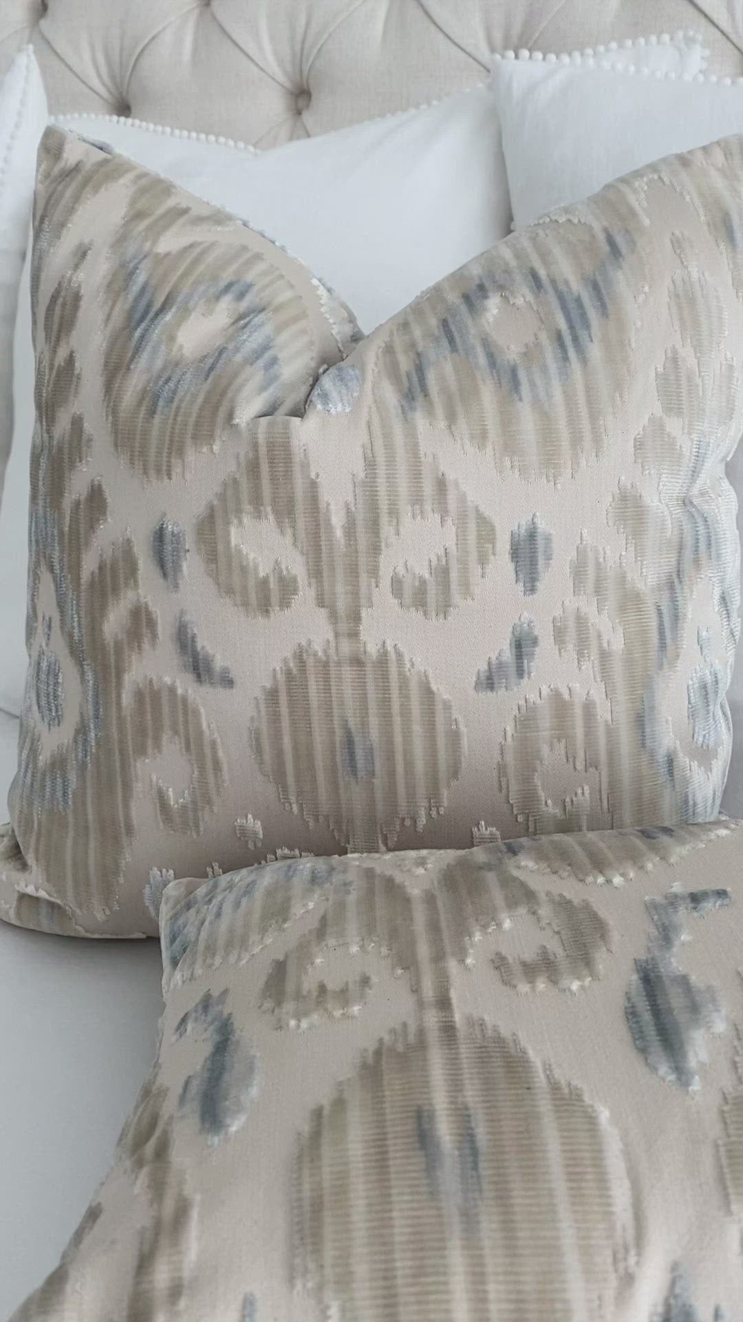 Scalamandre Tashkent Cloud Cut Velvet Luxury Designer Throw Pillow Cover Product Video