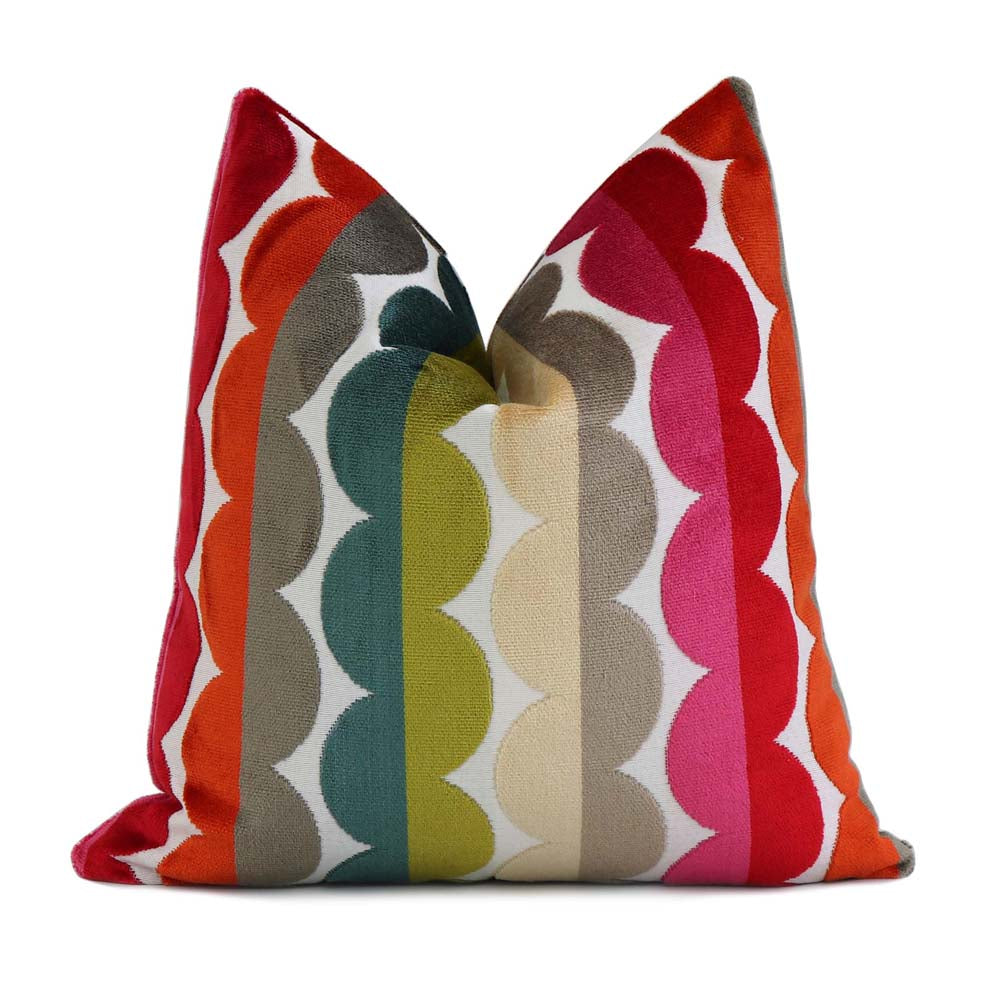 Kravet Jonathan Adler Curvy Velvet Stripes Designer Luxury Decorative Throw  Pillow Cover