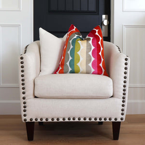 Kravet Jonathan Adler Curvy Velvet Stripes Designer Luxury Decorative Throw  Pillow Cover on Accent Chair in Home