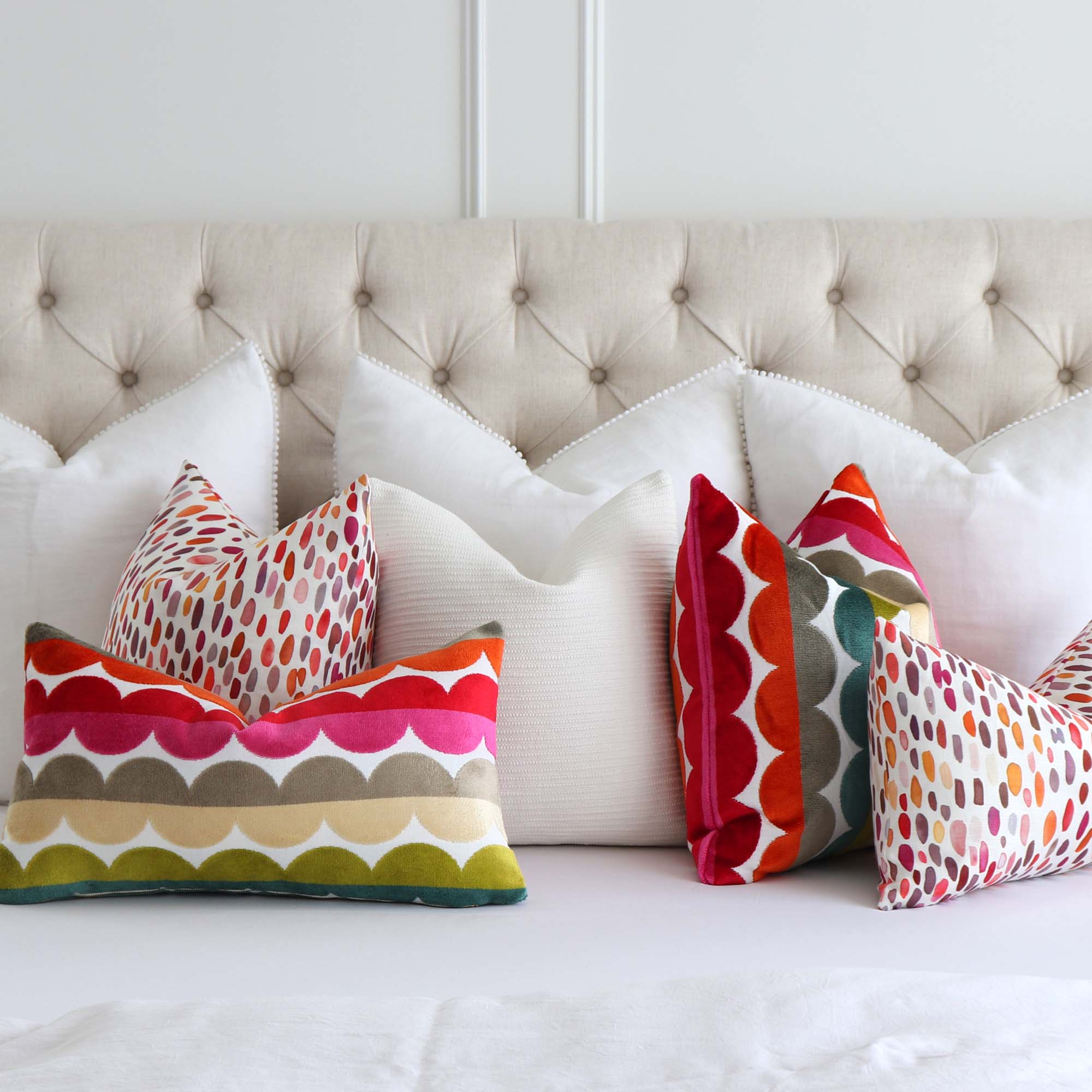 Kravet Jonathan Adler Curvy Velvet Stripes Designer Luxury Decorative Throw  Pillow Cover with Matching Group of Decorative Throw Pillows