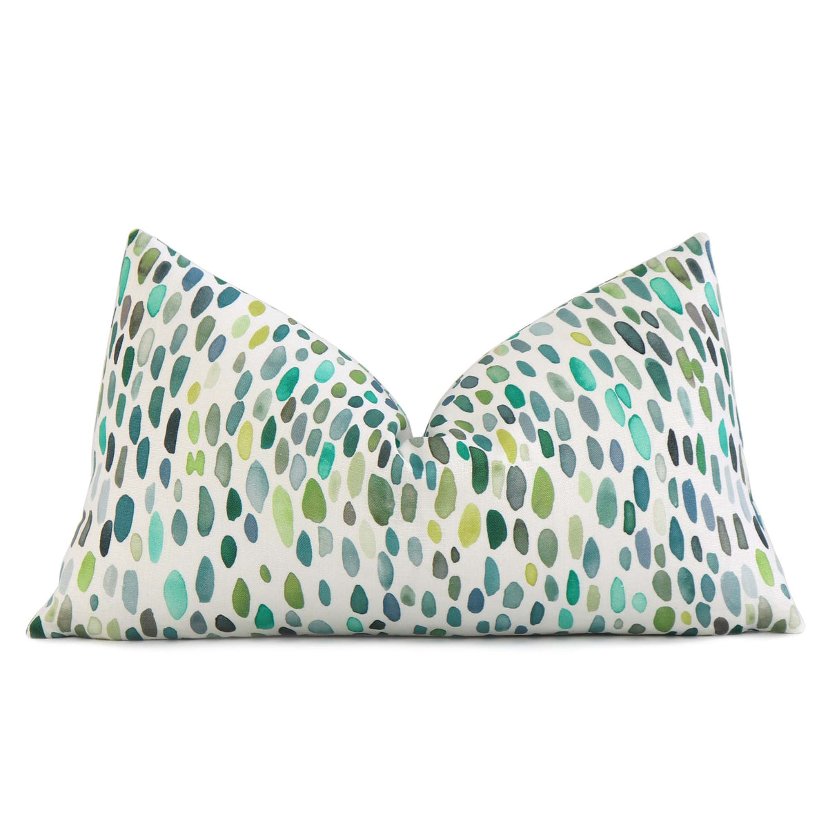 Scalamandre Jamboree Linen Grasshopper Green Hand Painted Brush Strokes Luxury Designer Decorative Lumbar Throw Pillow Cover