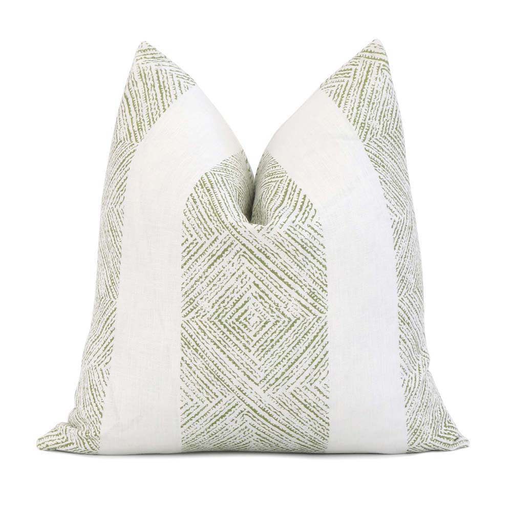 Thibaut Clipperton Stripe Green Designer Throw Pillow Cover
