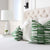 Thibaut Ischia Stripe Emerald Green and White Designer Throw  Pillow Cover in Bedroom